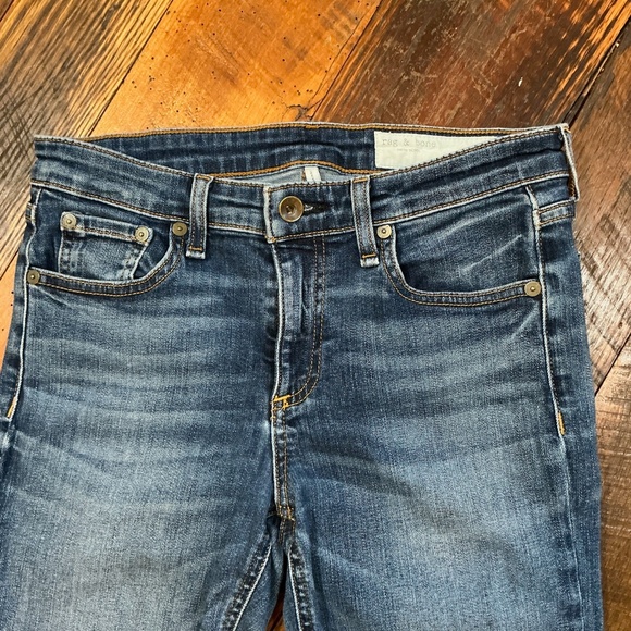 rag & bone Cate Mid-Rise Skinny Jeans Women’s Size 26 Valley Line Blue Denim - Picture 3 of 7